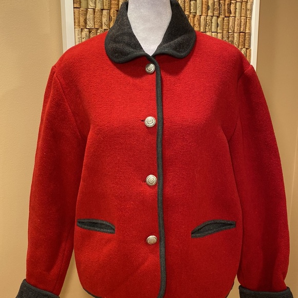 Bonnie & Norma Red and Gray Wool Blend Jacket - Picture 4 of 16